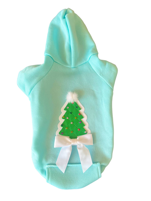 Quilted Christmas Tree Dog Hoodie