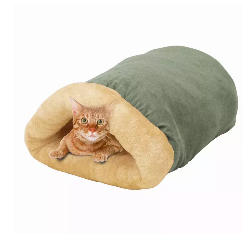 GOOPAWS 4 in 1 Burrow Cat Bed, Pet Hideway Sleeping Cuddle Cave