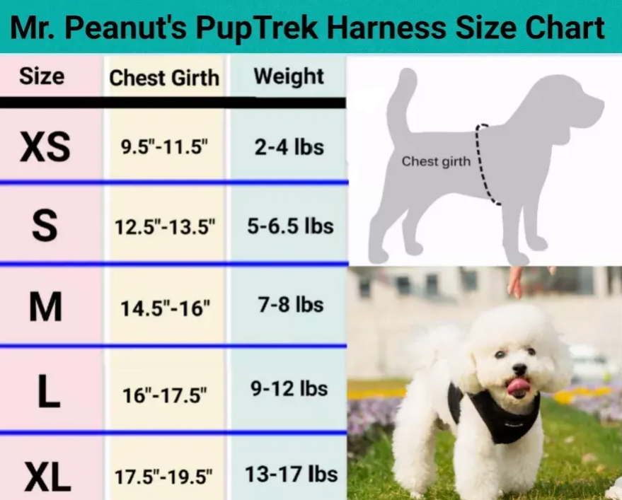 Mr. Peanut's PupTrek Small Dog/Cat Soft Mesh Step In Harness Vest