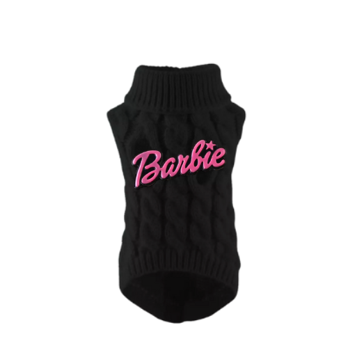 Chic Barbie Knit Turtleneck-Dog Sweater