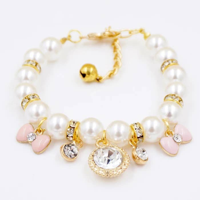 Princess Pearl Charm Dog Necklace