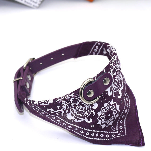 Small Pet Collar PU Adjustable Scarf