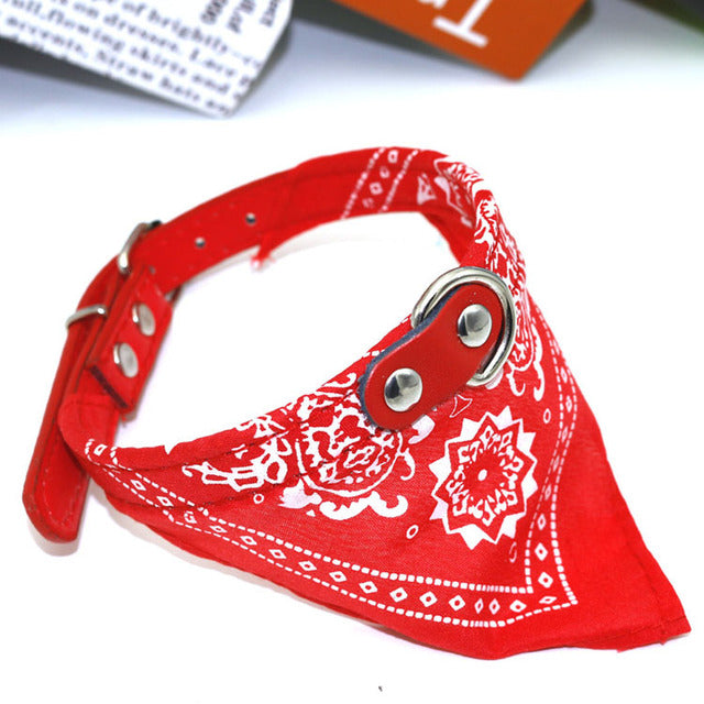 Small Pet Collar PU Adjustable Scarf