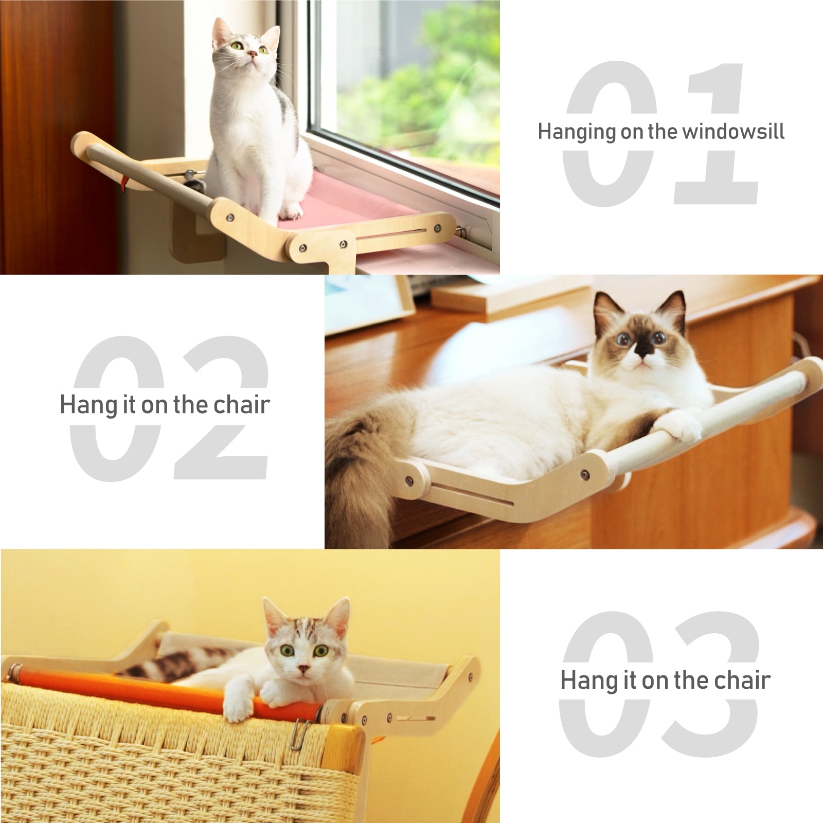 Mewoofun Sturdy Cat Window Perch Hammock