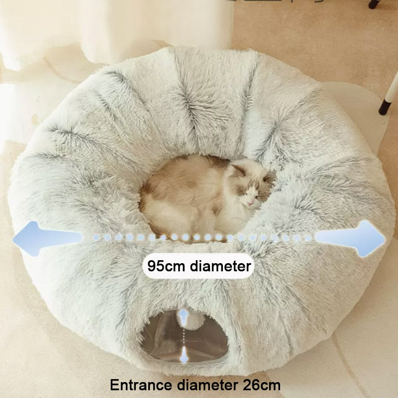 2 In 1 Round Tunnel Cat Beds